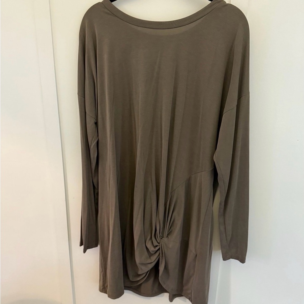 Chic Long Sleeve Women's Tunic in Taupe